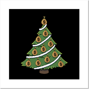 Money Christmas Tree Dollars Posters and Art